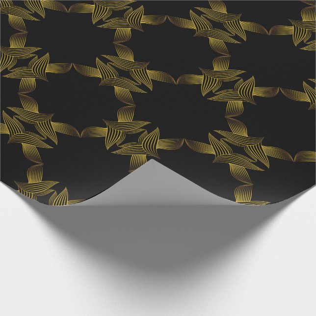 Goldene Blume Geschenkpapier (Ecke)