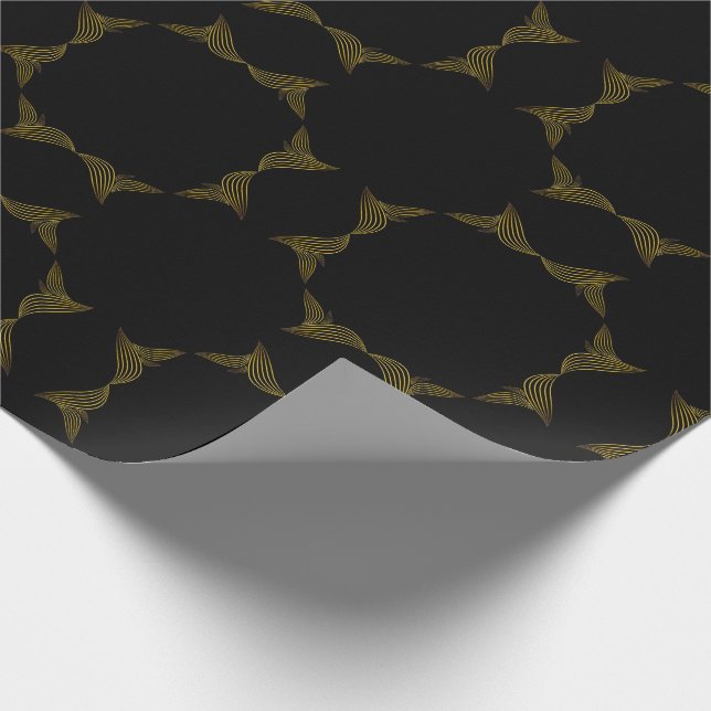 Goldene Blume Geschenkpapier (Ecke)