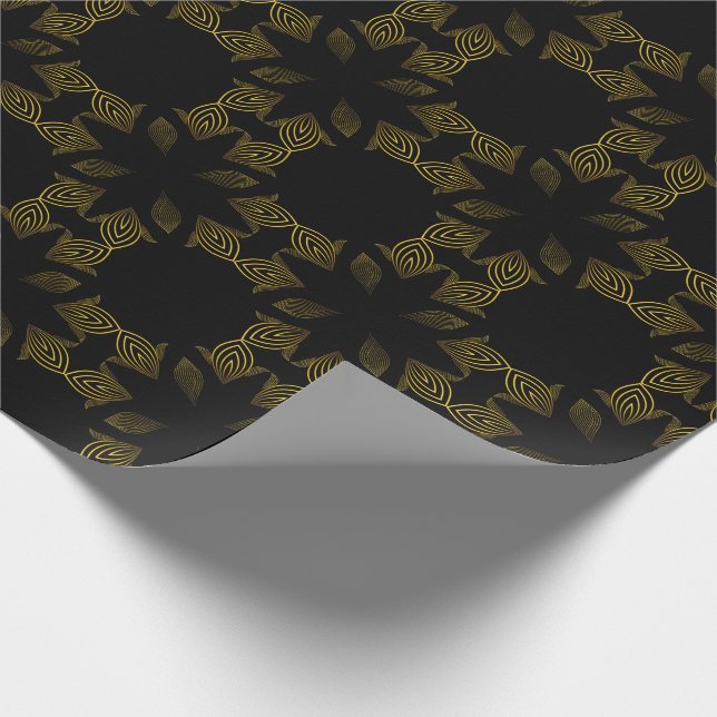 Goldene Blume Geschenkpapier (Ecke)