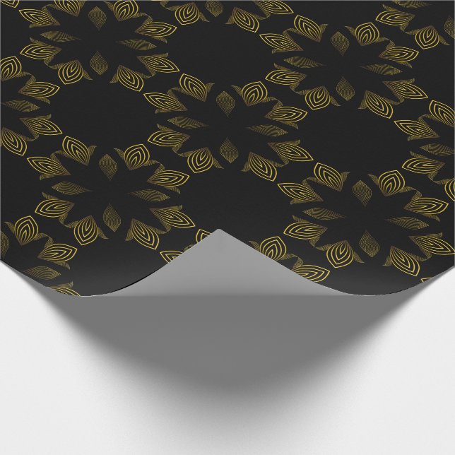 Goldene Blume Geschenkpapier (Ecke)