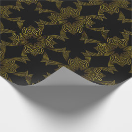 Goldene Blume Geschenkpapier