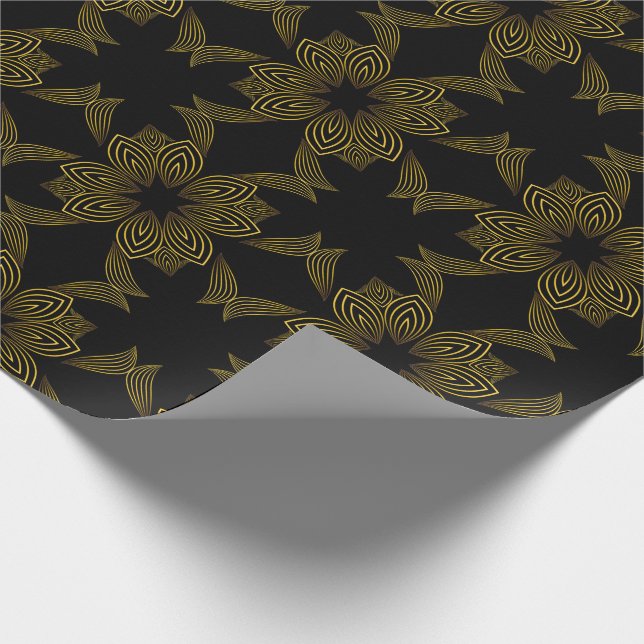 Goldene Blume Geschenkpapier (Ecke)