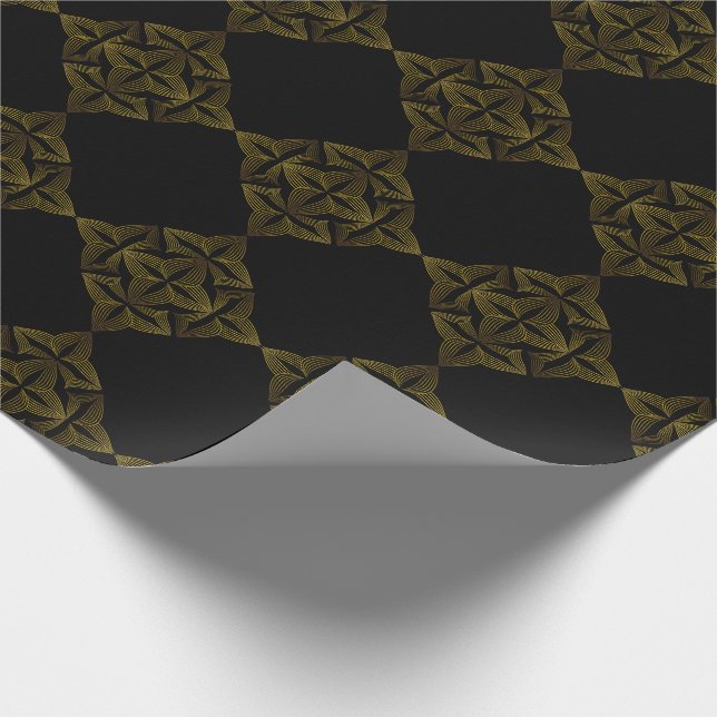 Goldene Blume Geschenkpapier (Ecke)