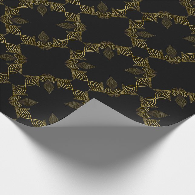 Goldene Blume Geschenkpapier (Ecke)