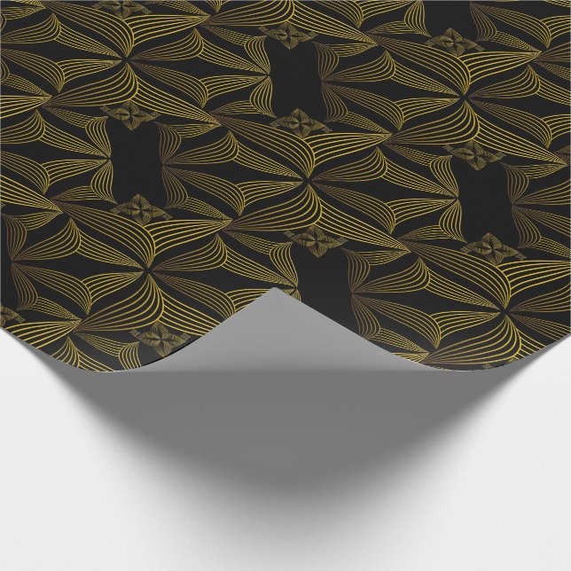 Goldene Blume Geschenkpapier (Ecke)