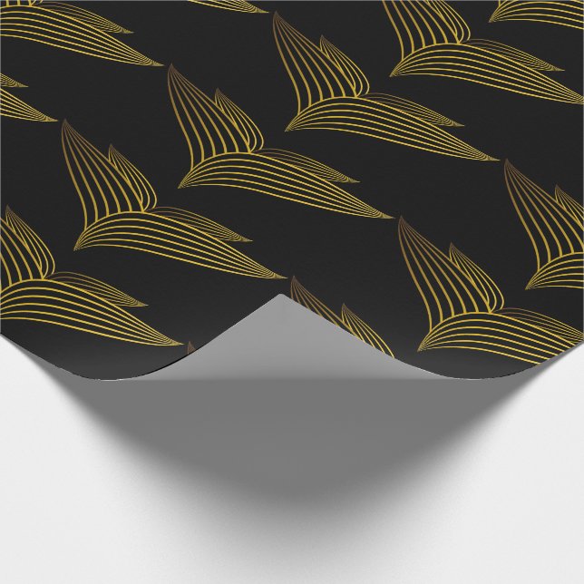 Goldene Blume Geschenkpapier (Ecke)