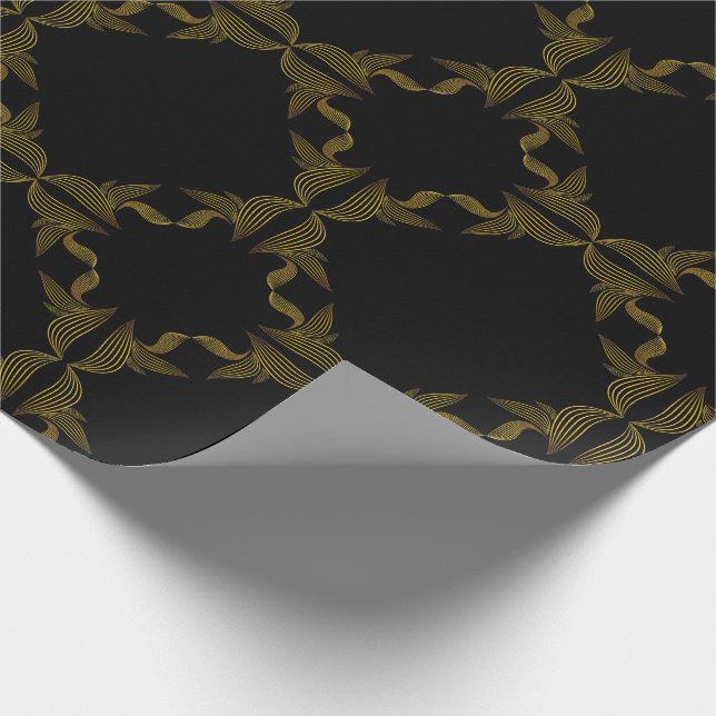 Goldene Blume Geschenkpapier (Ecke)