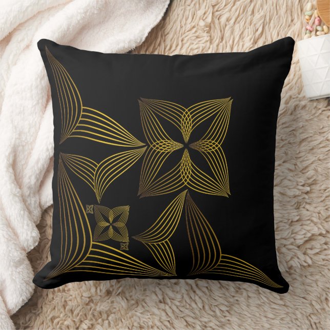 Goldene Blume Kissen (Decke)