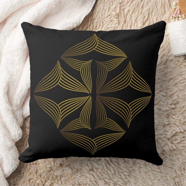 Goldene Blume Kissen (Decke)