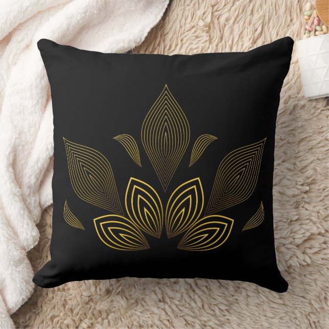 Goldene Blume Kissen (Decke)