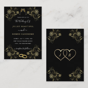Goldene Blume Liebe Goldene Schwarze Hochzeit Einl Mitteilungskarte