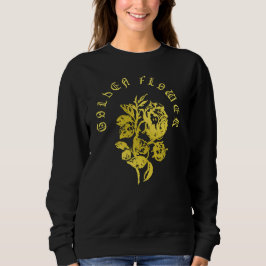 Goldene Blume – Luxusdesign im Stickstil Sweatshirt