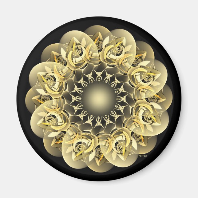 Goldene Blume Magnet (Vorne)