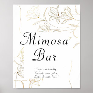 Goldene Blume Mimose Bar Plakat Schild