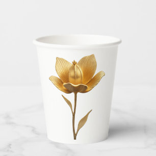 Goldene Blume Pappbecher