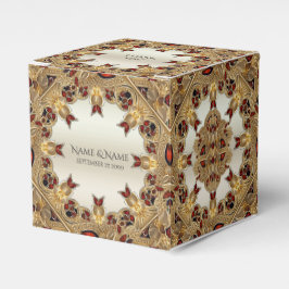 Goldene Blume - Red Gemstone Gevor Box Geschenkschachtel