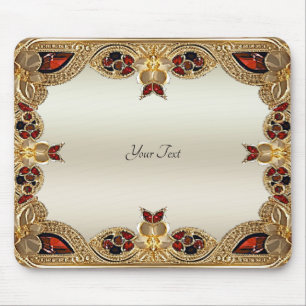 Goldene Blume Roter Gemstone Mousepad