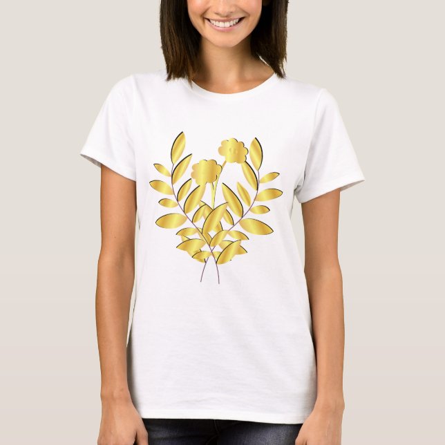 Goldene Blume T-Shirt (Vorderseite)