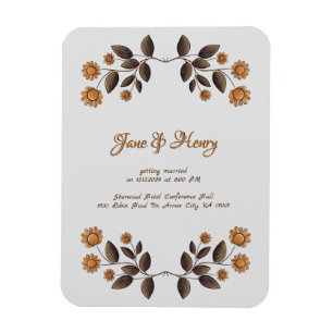 Goldene Blume und Herz Magnet