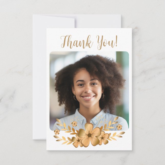 Goldene Blume Uni-Abschluß Dankeskarte (Vorderseite)