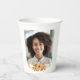 Goldene Blume Uni-Abschluß Pappbecher