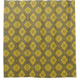 "Goldene Blume" Vintages arabesque Muster Duschvorhang