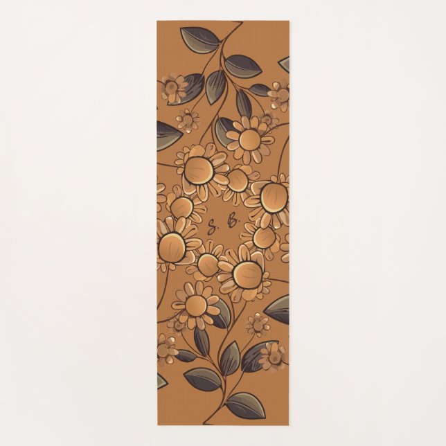 Goldene Blume Yogamatte (Vorderseite)