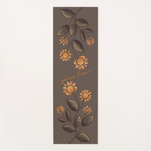 Goldene Blume Yogamatte (Vorderseite)