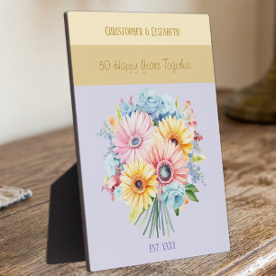 Goldene Blume zum 50. Jubiläum ernennen lila Fotoplatte