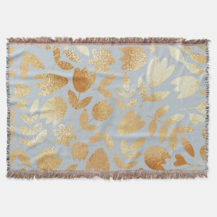 Goldene Blumen, blauer Hintergrund, Folienimitatio Decke