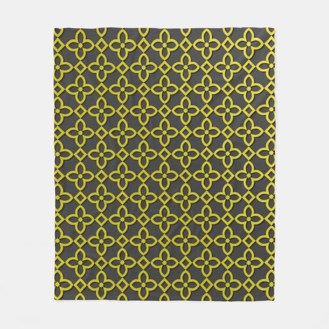 Goldene Blumen Fleecedecke (Vorderseite)