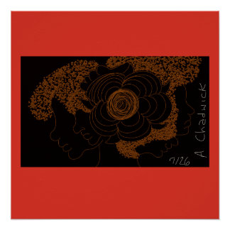 Goldene Blumen Frauen Poster