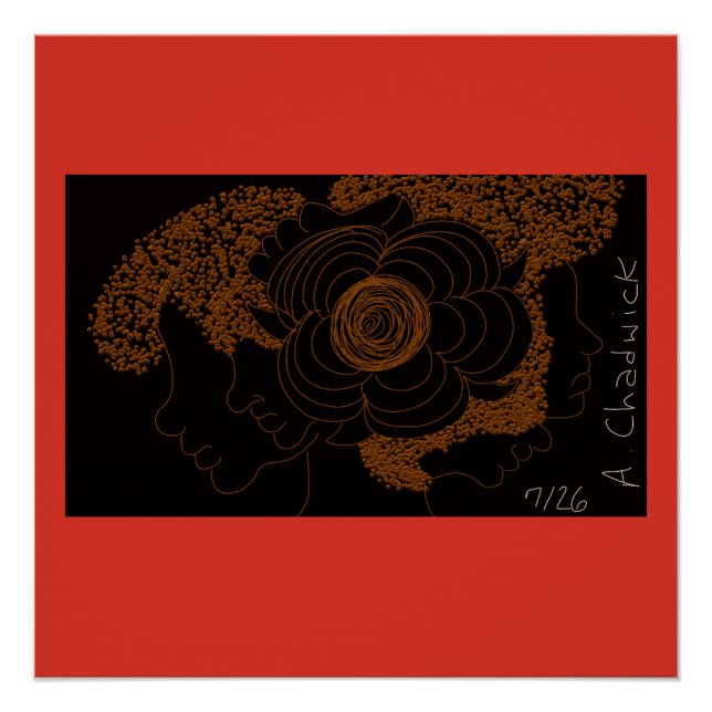 Goldene Blumen Frauen Poster (Vorderseite)