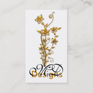 Goldene Blumen-grafischer Entwurf:: Visitenkarte