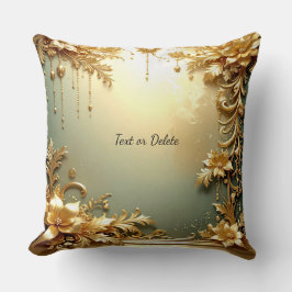 Goldene Blumen-Ornament-Wurfkissen Kissen