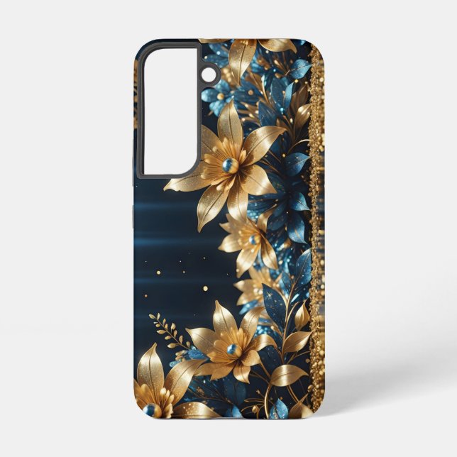 Goldene Blumen Samsung Galaxy Hülle (Rückseite)