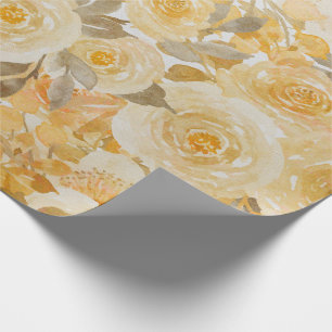 Goldene Blumenaquarell Elegant Vintage Geschenkpapier