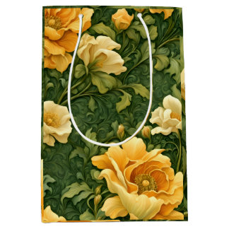 Goldene Blumengardine Mittlere Geschenktüte
