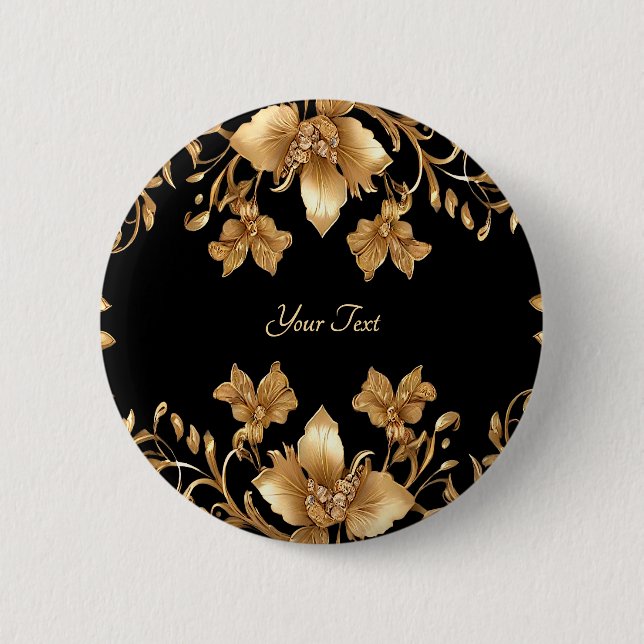 Goldene Blumenknopf Button (Vorderseite)