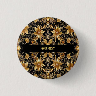 Goldene Blumenknospe Button