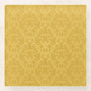 Goldene Blumenluxustapete Glasuntersetzer