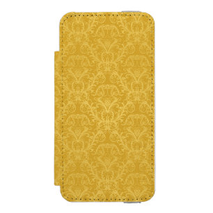 Goldene Blumenluxustapete Incipio Watson™ iPhone 5 Geldbörsen Hülle