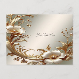 Goldene Blumenpostkarte Postkarte