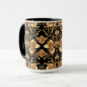 Goldene Blumenvase Tasse