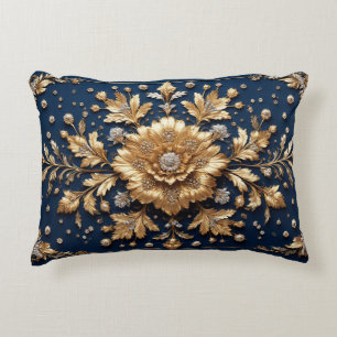 Goldene Blumenverzierung Dekokissen