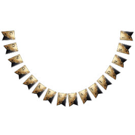 Goldene Blumenverzierungen Girlande Flagge