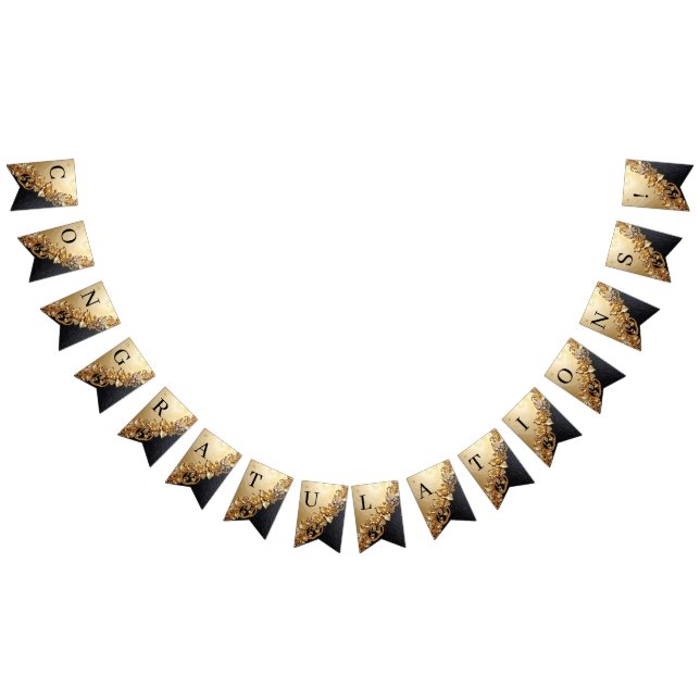 Goldene Blumenverzierungen Girlande Flagge (Alle)