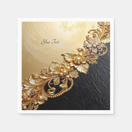 Goldene Blumenverzierungen Serviette