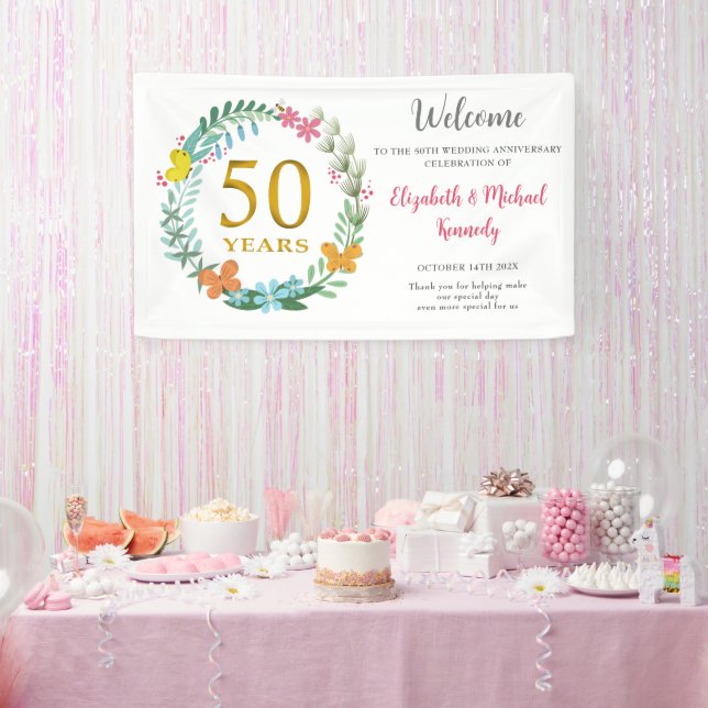 Goldene Blumenzeremonie zum 50. Jahrestag Banner (Party)