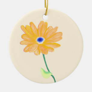 Goldene Blüte Keramik Ornament